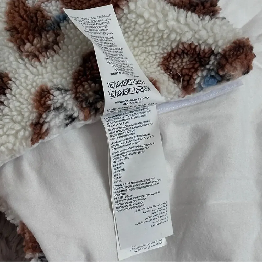 Moschino Cozy Teddy Bear Patterned Sherpa Baby Onesie